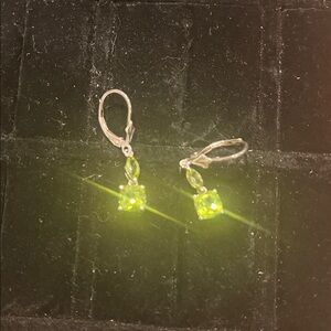 Sparkling Green Dangle Earrings